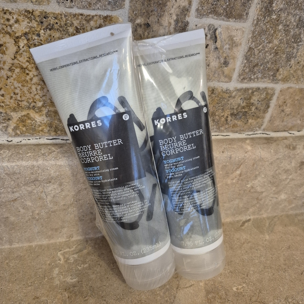 Korres Body Butter Yoghurt Jumbo Large Size 7.95‎ Fl Oz Bundle of 2! New Sealed!